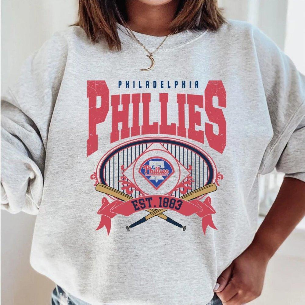 Philadelphia Phillies Baseball Fan 1883 Sweater, Graphic Grey Sweater